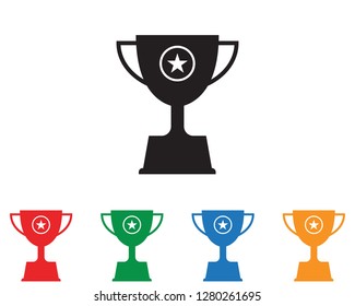 Trophy cup vector icon winner symbol illustration