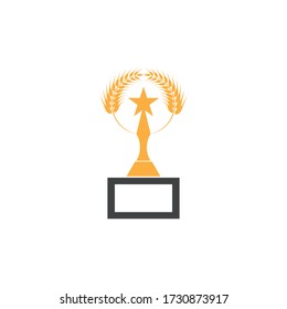 Símbolo del ganador del icono del vector de la copa de Trofeo