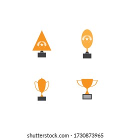 Símbolo del ganador del icono del vector de la copa de Trofeo