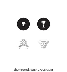 Trophy cup vector icon winner symbol