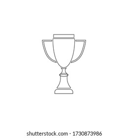 Símbolo del ganador del icono del vector de la copa de Trofeo
