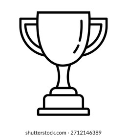 Trophy Cup Vector Icon. Winner Award and Champion Line Art Symbol for Success and Competition.