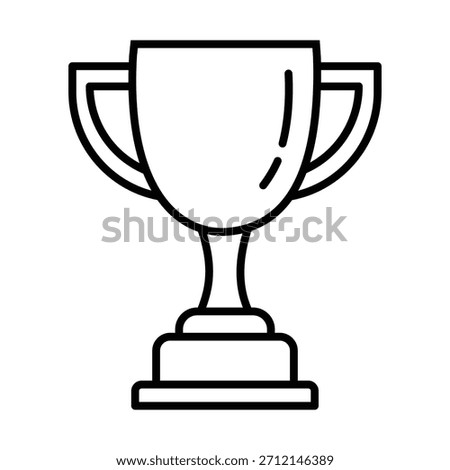 Trophy Cup Vector Icon. Winner Award and Champion Line Art Symbol for Success and Competition.