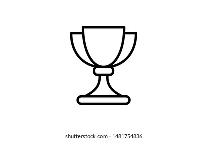 Trophy Cup Vector Line Icon. Editable stroke. 1216x1216 Pixels