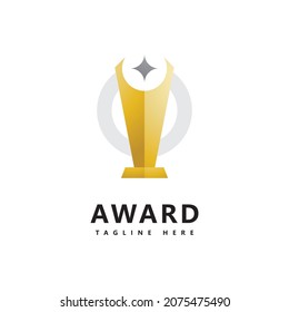 Trophy cup vector logo template concept illustration 