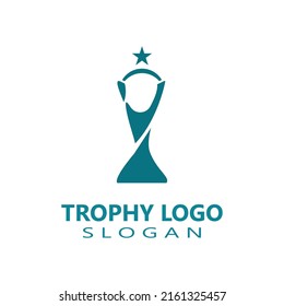 Plantilla de imagen de diseño del logotipo del icono del ganador del vector de trofeo