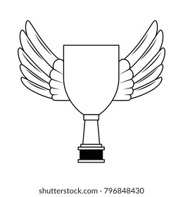 trophy cup with wings championship award