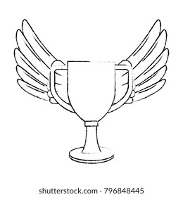 trophy cup with wings championship award