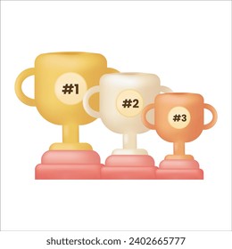 Trophy Cup Winner award for 1st, 2nd, 3rd. Prizes for winner.