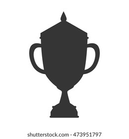 trophy cup winner award first place silhouette vector illustration 