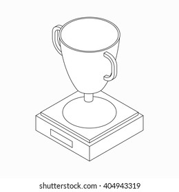 Trophy cup winner icon, isometric 3d style
