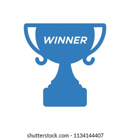 Trophy cup winner icon vector blue