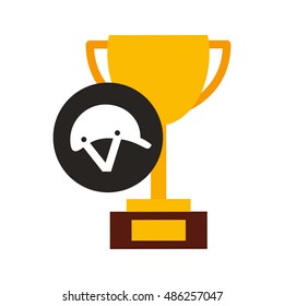 trophy cup winner sport vector illustration design