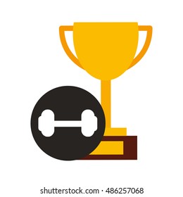 trophy cup winner sport vector illustration design
