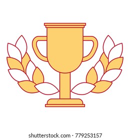 trophy cup winner with wreath