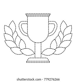 trophy cup winner with wreath