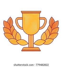 trophy cup winner with wreath