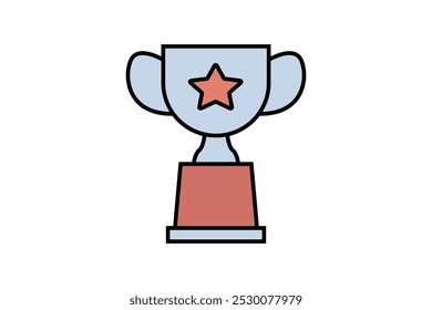 trophy cup for winning vector icon 