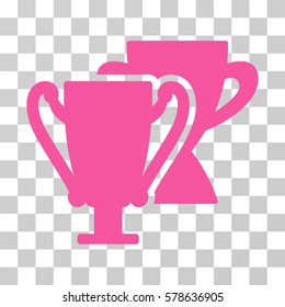 Trophy Cups icon. Vector illustration style is flat iconic symbol, pink color, transparent background. Designed for web and software interfaces.