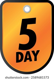 Trophy and day symbols to be used in rank and badge designs on white background. vector 5 days