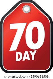 Trophy and day symbols to be used in rank and badge designs on white background. vector 70 days