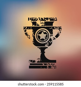 Trophy design on blur background,grunge vector