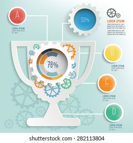 Trophy design on clean background,info graphic design,clean vector
