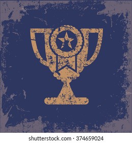 
Trophy design on old paper background,vector
