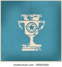 Trophy design on old paper background,vector