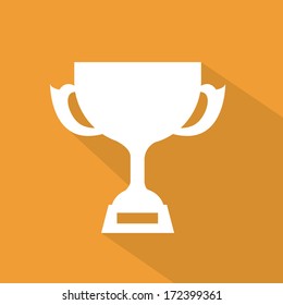 trophy design over orange background vector illustration