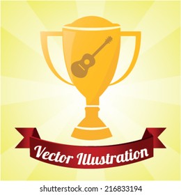 trophy design over yellow background.Vector illustration