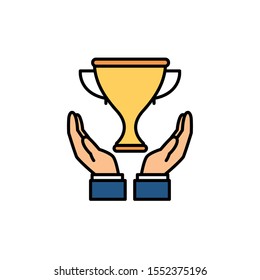 Trophy design, Winner competition success sport achievement leadership and challenge theme Vector illustration