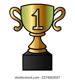 Trophy Doodle Hand Drawn Drawing Winner Trophy Champion Vector