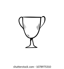 Trophy doodle icon vector 