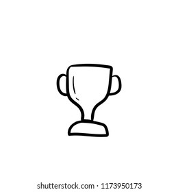 Trophy doodle icon vector 