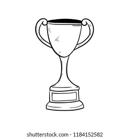 Trophy Doodle Icon Doodle Vector 