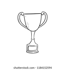 Trophy Doodle Icon Doodle Vector 