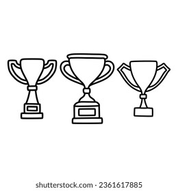 Trophy doodle icon vector illustration