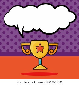 Trophy doodle, speech bubble