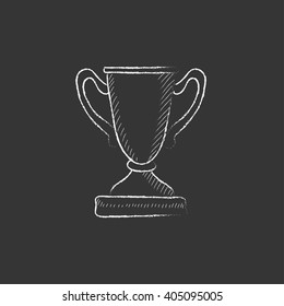 Trophy. Drawn in chalk icon.