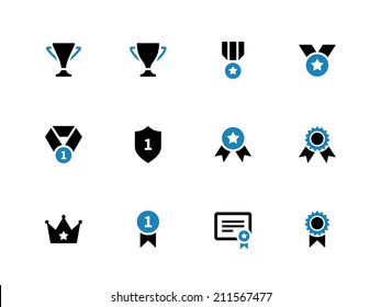 Trophy duo tone icons on white background. Vector illustration.