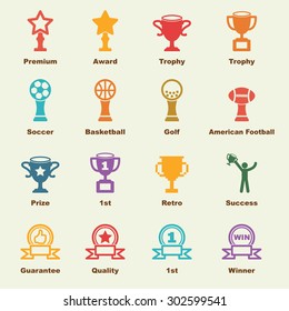 trophy elements, vector infographic icons