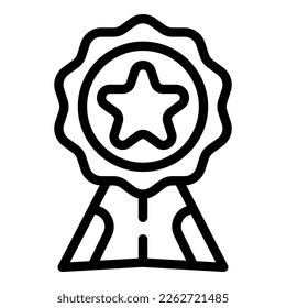 Trophy emblem icon outline vector. Cup prize. Star success