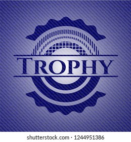 Trophy emblem with jean texture