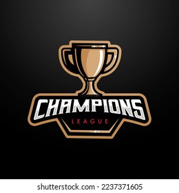 Trophy esport logo design Champions league for sport and gaming