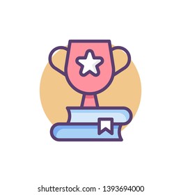 Trophy filled color vector icon