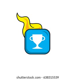 trophy fire icon button game asset theme