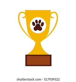 trophy first place pet isolated icon vector illustration design