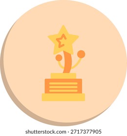 Ícone de Estilo de Círculo Plano de Troféu