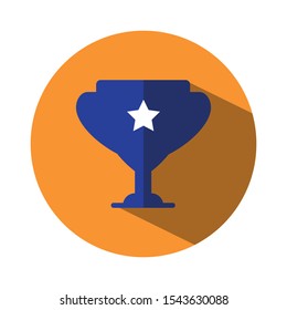 Trophy flat icon, design template vector